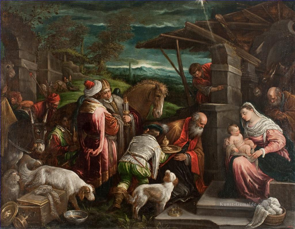 Anbetung des Magi Jacopo Bassano dal Ponte Christlich Katholisch Ölgemälde